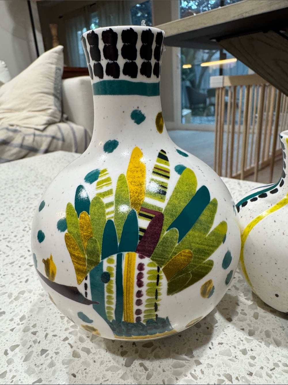 Anthropologie- White Ceramic Decorative Vases with Beautiful Bird Accents